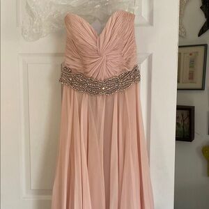 Jovani Size 4 Strapless Pink Dress with Beaded Detail